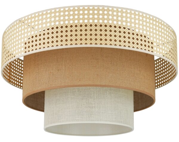 Brilagi-Stropní svítidlo CEDAR LUNETA 1xE27/15W/230V pr. 45 ratan/hnědá/krémová