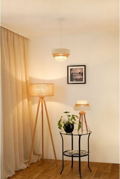 Brilagi - Stolní lampa DENVER LUNETA 1xE27/15W/230V béžová/hnědá/krémová