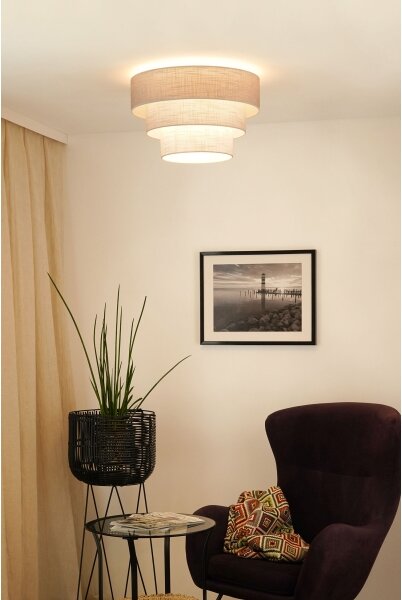 Brilagi - Stropní svítidlo ALASKA LUNETA 1xE27/15W/230V pr. 45 cm šedá/krémová
