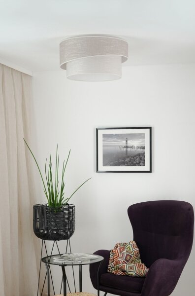 Brilagi - Stropní svítidlo DOVER SHINE 1xE27/15W/230V pr. 50 cm šedá/krémová