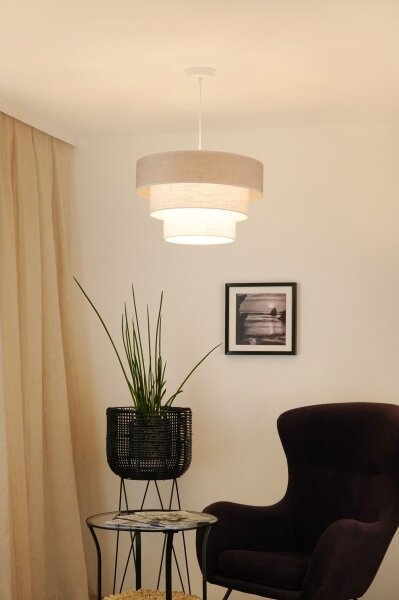 Brilagi - Lustr na lanku ALASKA LUNETA 1xE27/15W/230V pr. 45 cm šedá/krémová