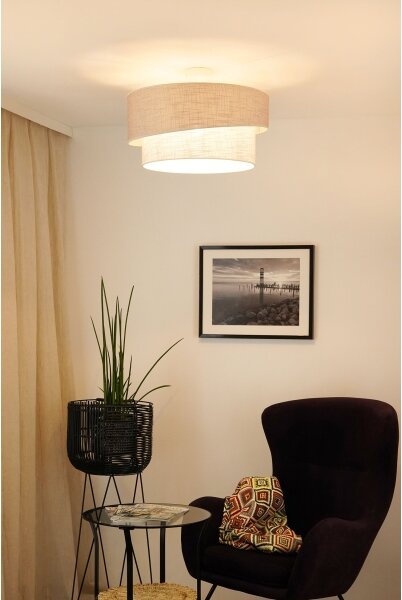 Brilagi - Přisazený lustr DOVER SHINE 1xE27/15W/230V pr. 50 cm šedá/krémová