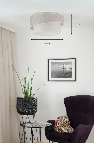Brilagi - Stropní svítidlo DOVER SHINE 1xE27/15W/230V pr. 50 cm šedá/krémová