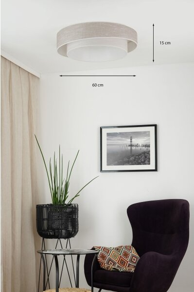 Brilagi - LED Stropní svítidlo DOVER SHINE LED/26W/230V pr. 60 cm šedá/krémová