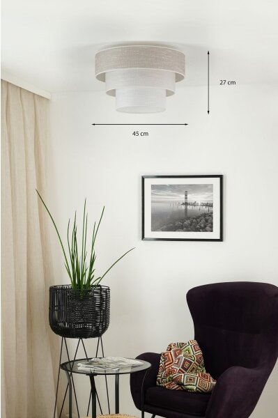 Brilagi - Stropní svítidlo ALASKA LUNETA 1xE27/15W/230V pr. 45 cm šedá/krémová