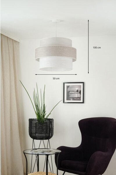 Brilagi - Lustr na lanku DOVER SPACE 1xE27/15W/230V pr. 50 cm šedá/krémová