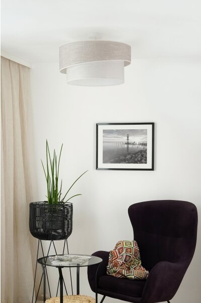 Brilagi - Přisazený lustr DOVER SHINE 1xE27/15W/230V pr. 50 cm šedá/krémová
