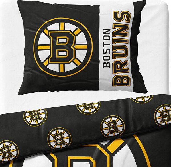Mikroplyšové ložní povlečení NHL Boston Bruins - 70 x 90 cm + 140 x 200 cm