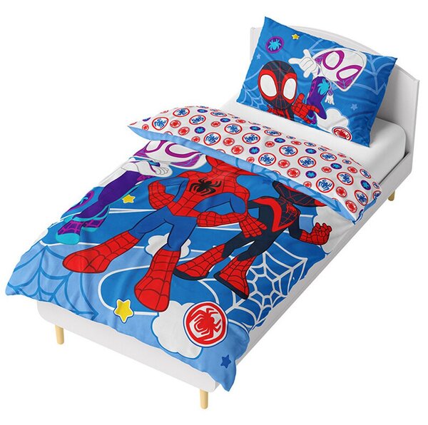 Mikroplyšové ložní povlečení Spidey a jeho úžasní přátelé - 70 x 90 cm + 140 x 200 cm, zapínání na zip