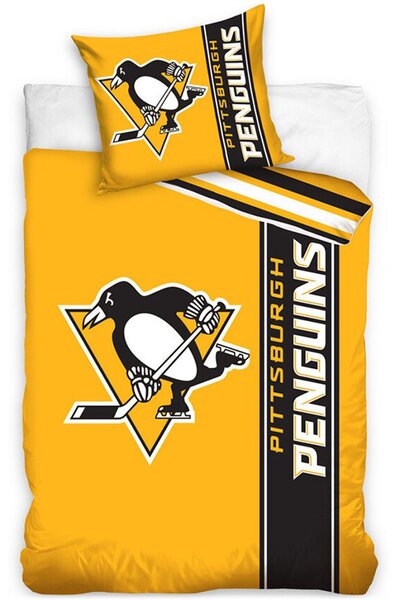 Mikroplyšové ložní povlečení NHL Pittsburgh Penguins - 70 x 90 cm + 140 x 200 cm