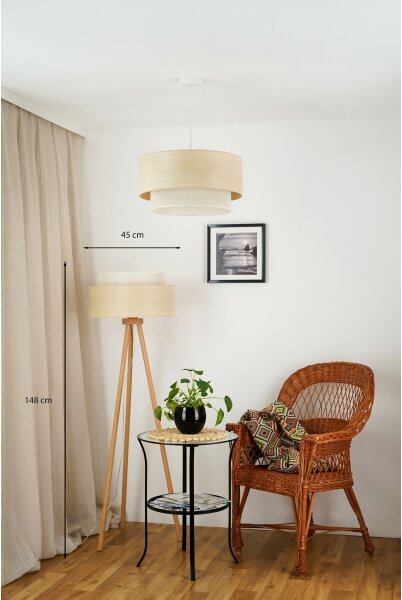 Brilagi - Stojací lampa ARIZONA BOHO 1xE27/15W/230V béžová
