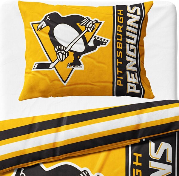 Mikroplyšové ložní povlečení NHL Pittsburgh Penguins - 70 x 90 cm + 140 x 200 cm