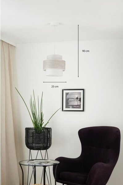 Brilagi - Lustr na lanku DOVER SPACE 1xE27/15W/230V pr. 25 cm šedá/krémová