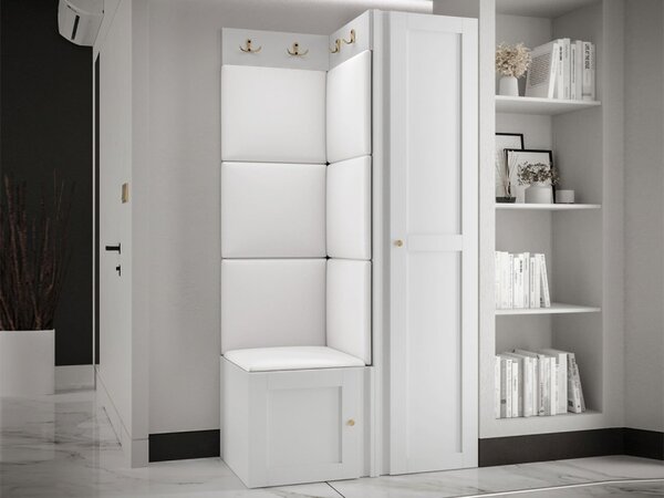 Předsíňová sestava Terospito XXV, Barva: bílá, Barva látek:: ekokůže Soft 017 (bíla) 5903211220562