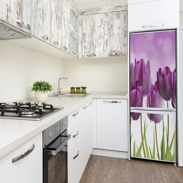 Nálepka fototapeta Fialové tulipány FridgeStick-70x190-f-52340543