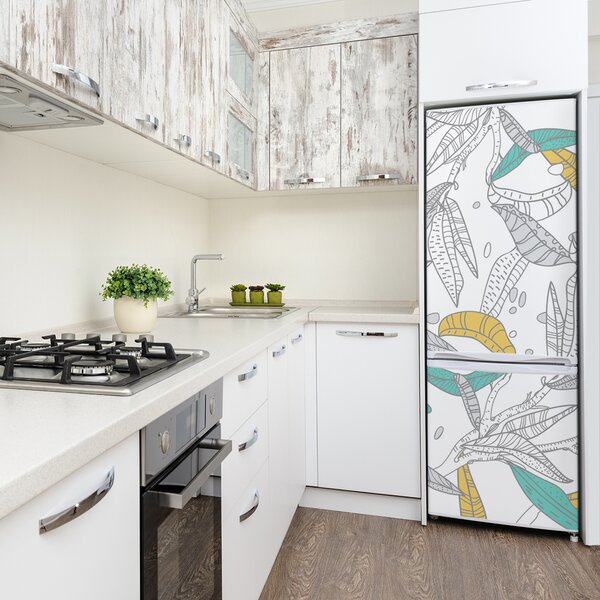 Nálepka tapeta na ledničku Barevné listy FridgeStick-70x190-f-52942107