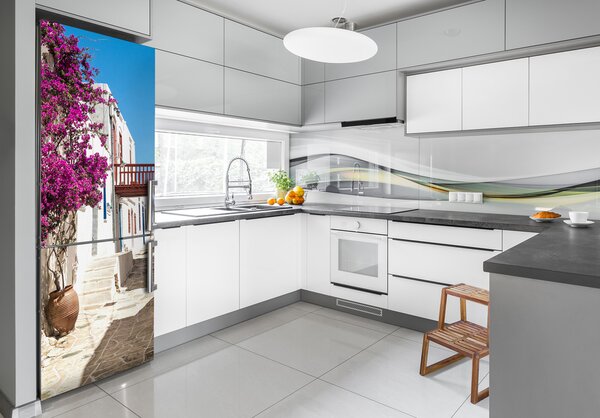Tapeta nálepka na ledničku Řecké uličky FridgeStick-70x190-f-53428289