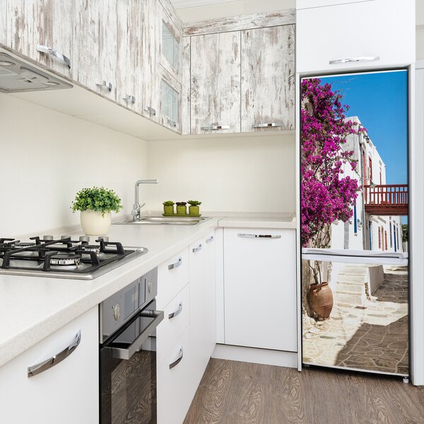 Tapeta nálepka na ledničku Řecké uličky FridgeStick-70x190-f-53428289
