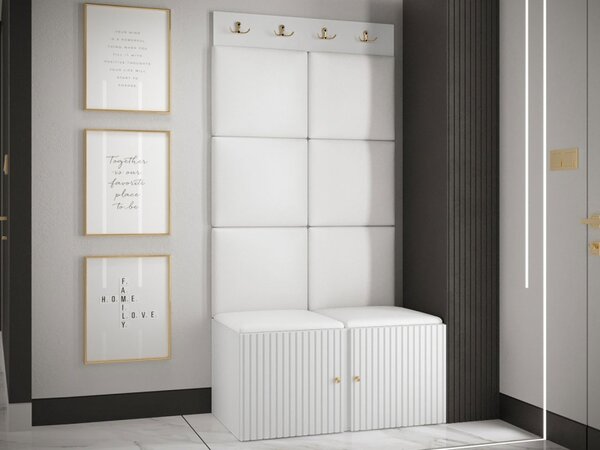 Předsíňová sestava Towiro Slim IV, Barva: bílá, Barva látek:: Abriamo 06 5903211370670