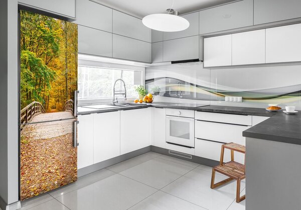 Nálepka fototapeta na ledničku Podzimní les FridgeStick-70x190-f-55256739