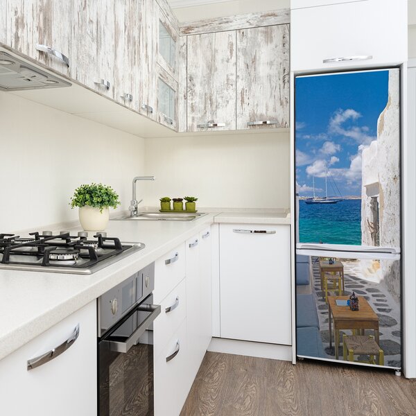 Tapeta nálepka na ledničku Řecké uličky FridgeStick-70x190-f-53428539