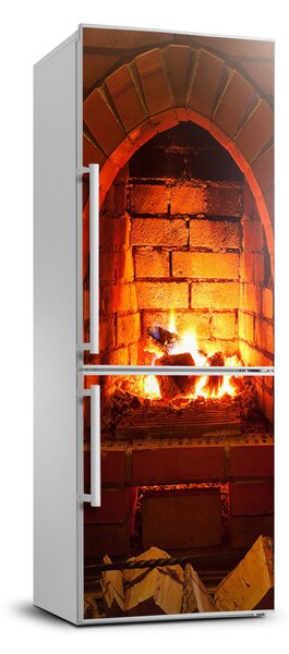 Nálepka tapeta na ledničku Oheň v krbu FridgeStick-70x190-f-56990256
