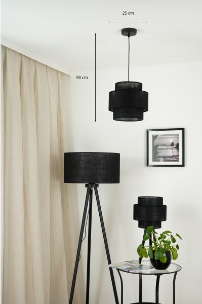 Brilagi - Lustr na lanku SPACE YUTE 1xE27/15W/230V pr. 25 cm černá
