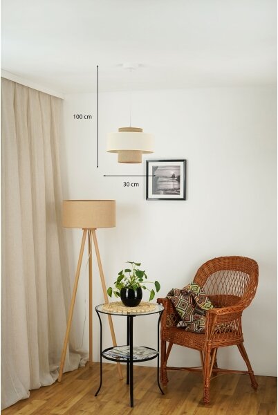 Brilagi - Lustr na lanku DALLAS 1xE27/15W/230V pr. 30 cm hnědá/krémová/bílá