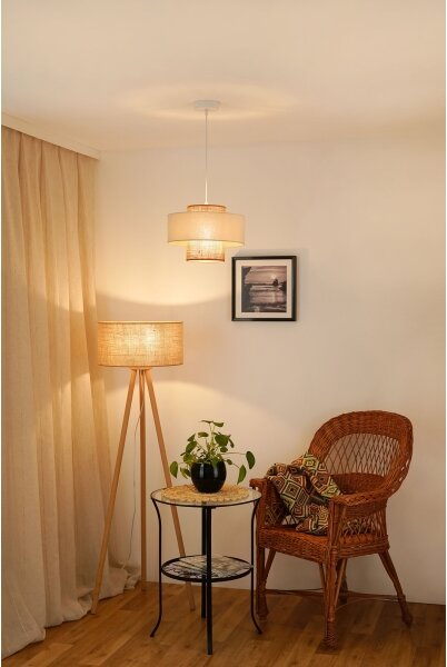 Brilagi - Lustr na lanku DALLAS 1xE27/15W/230V pr. 30 cm hnědá/krémová/bílá