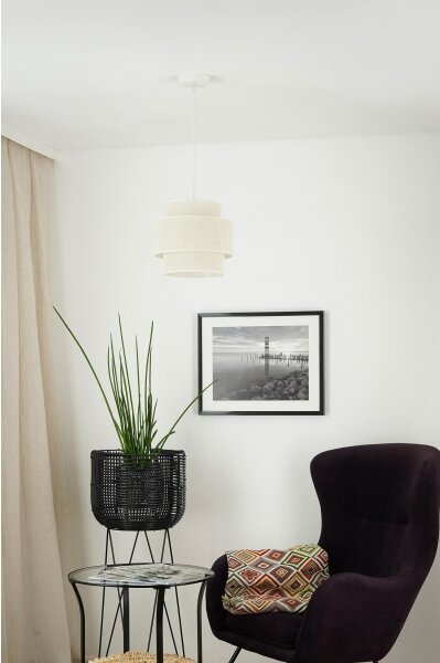 Brilagi - Lustr na lanku SPACE YUTE 1xE27/15W/230V pr. 25 cm krémová/bílá