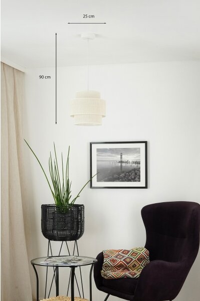 Brilagi - Lustr na lanku SPACE YUTE 1xE27/15W/230V pr. 25 cm krémová/bílá