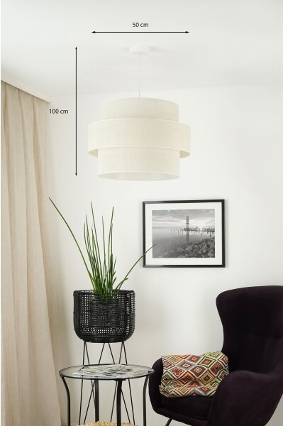 Brilagi - Lustr na lanku SPACE YUTE 1xE27/15W/230V pr. 50 cm krémová/bílá