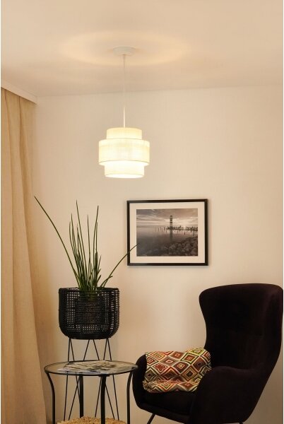 Brilagi - Lustr na lanku SPACE YUTE 1xE27/15W/230V pr. 25 cm krémová/bílá