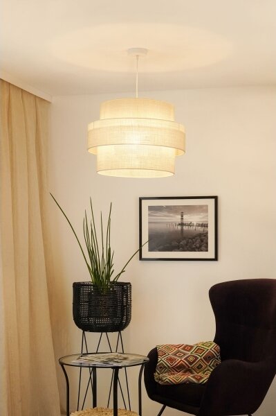 Brilagi - Lustr na lanku SPACE YUTE 1xE27/15W/230V pr. 50 cm krémová/bílá