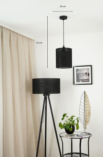 Brilagi - Lustr na lanku TUBES 1xE27/15W/230V pr. 20 cm černá