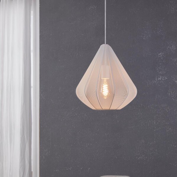 Eglo 43996 - Lustr na lanku DOLWEN 1xE27/40W/230V pr. 33,5 cm bílá