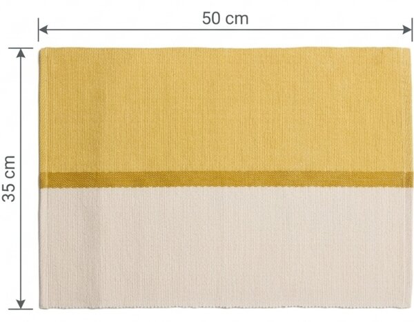 Kave Home Žluto-béžový bavlněný set dvou prostírání Tari 35 x 50 cm