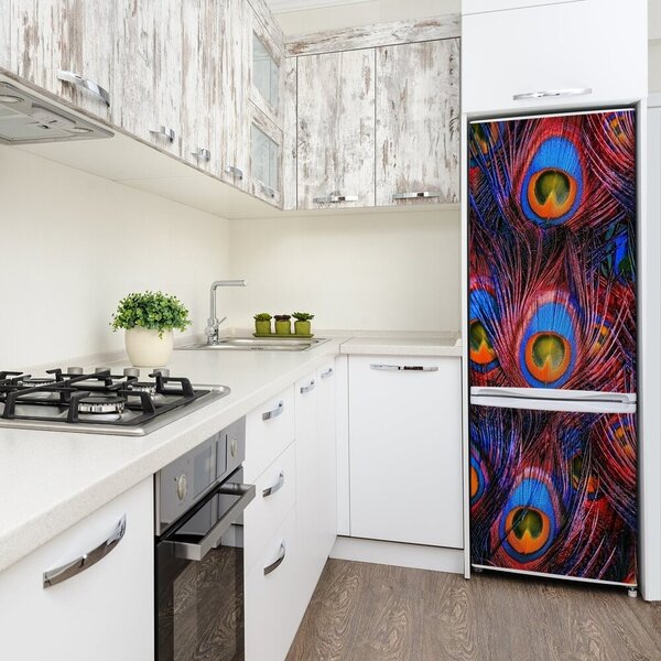 Nálepka fototapeta na ledničku Paví pírka FridgeStick-70x190-f-59578446