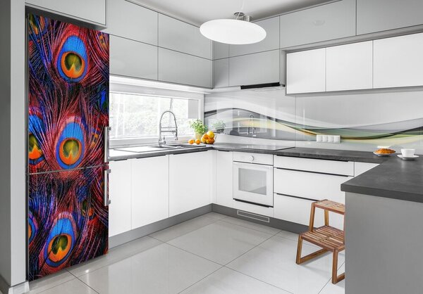 Nálepka fototapeta na ledničku Paví pírka FridgeStick-70x190-f-59578446