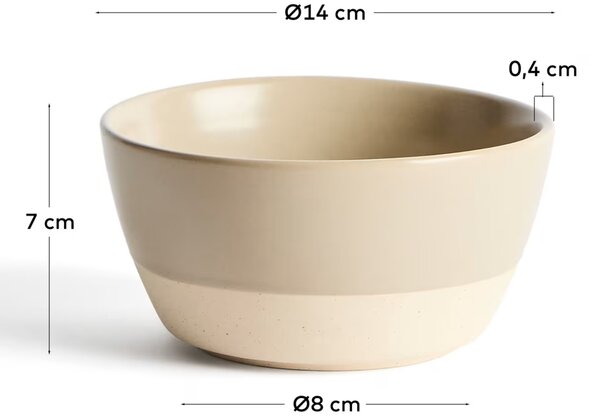 Kave Home Béžová keramická miska Doren Ø14 cm