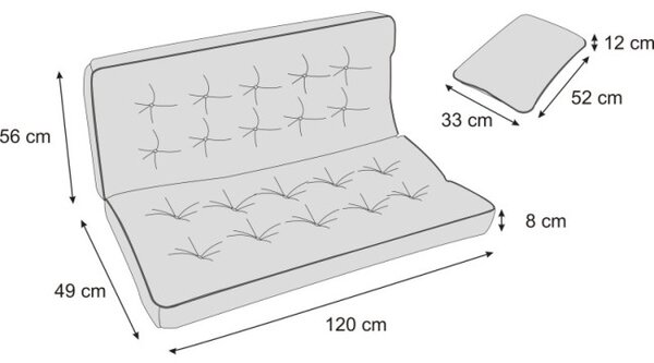 Polštář na zahradní houpačku POLA 100 cm černý ekolen