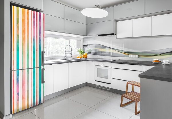 Nálepka tapeta na ledničku Barevné pásky FridgeStick-70x190-f-61837833