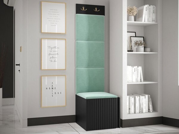 Předsíňová sestava Towiro Slim XXII, Barva: černá, Barva látek:: ekokůže Soft 017 (bíla) 5903211221422