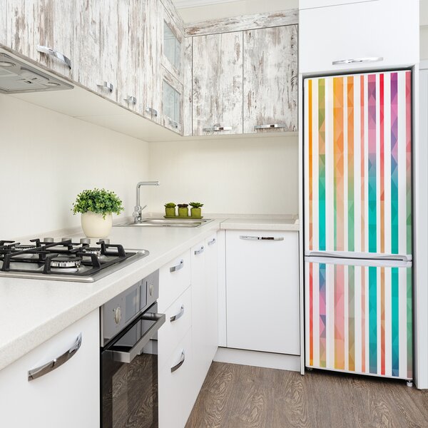 Nálepka tapeta na ledničku Barevné pásky FridgeStick-70x190-f-61837833