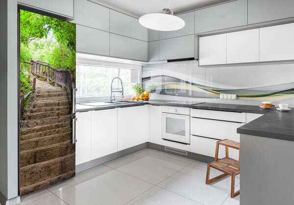Samolepící nálepka na ledničku Schody v lese FridgeStick-70x190-f-62056285
