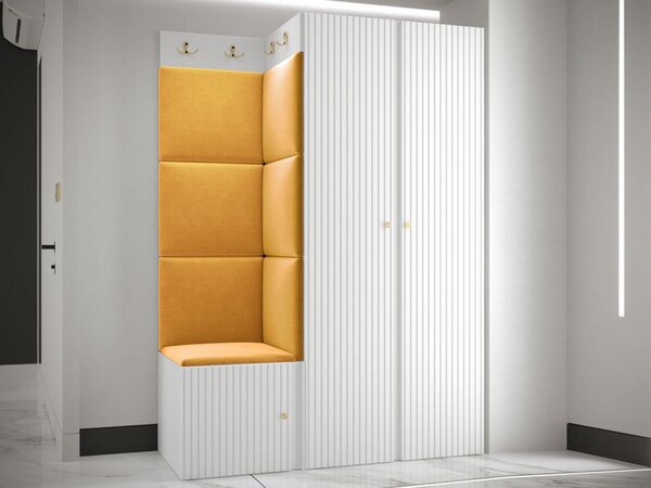 Předsíňová sestava Towiro Slim XXIII, Barva: bílá, Barva látek:: Abriamo 03 5903211370809