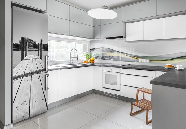 Samolepící nálepka na ledničku Dřevěné molo FridgeStick-70x190-f-62200965