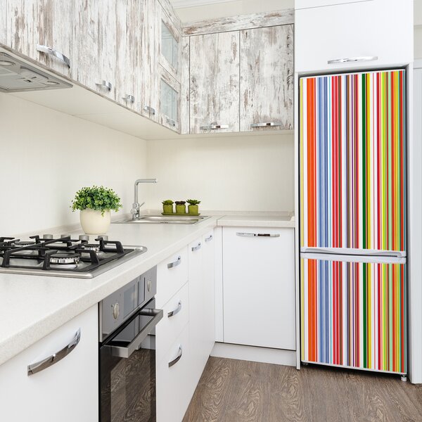 Nálepka tapeta na ledničku Barevné pásky FridgeStick-70x190-f-63545151