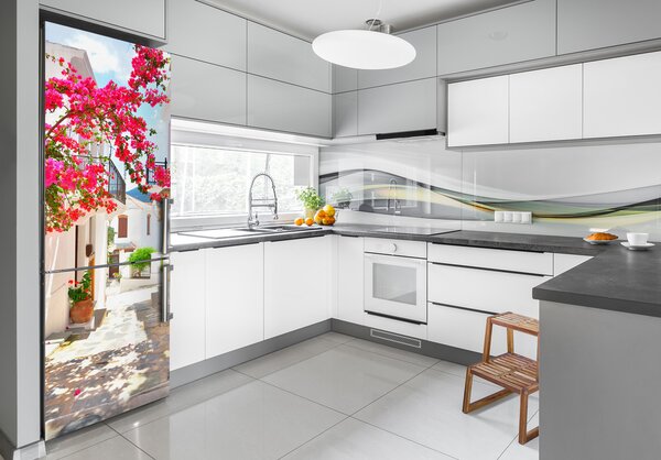 Tapeta nálepka na ledničku Řecké uličky FridgeStick-70x190-f-63218536