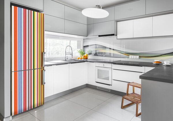 Nálepka tapeta na ledničku Barevné pásky FridgeStick-70x190-f-63545151